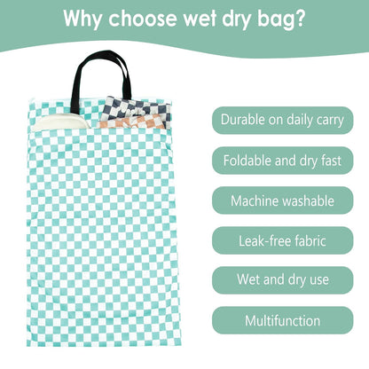 Reusable Hanging Wet Dry Cloth Diaper Bag (Grey Leaf, Grey)