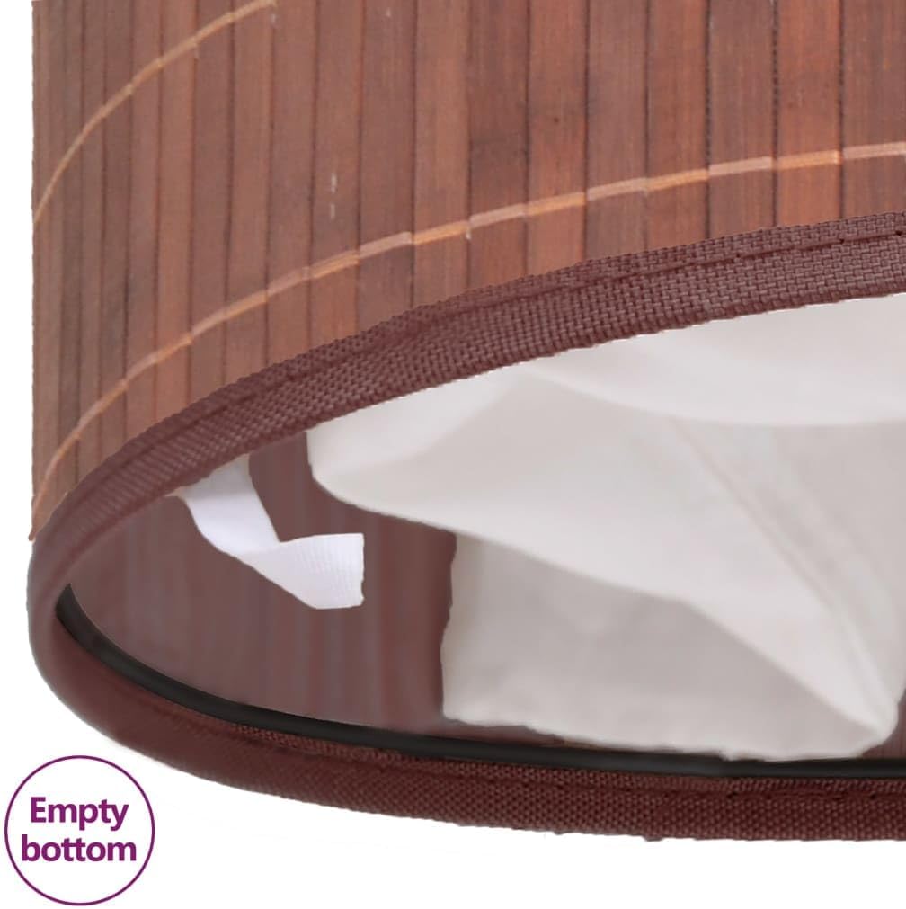 Bamboo Laundry Hamper with Removable Liner, Rectangular Dark Brown Storage Basket for Bedroom, Bathroom, and Nursery Organization