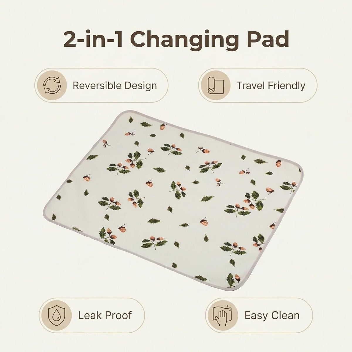 Baby Diaper Changing Pad,Large Waterproof Portable Changing Mat,19.7"x25.6"