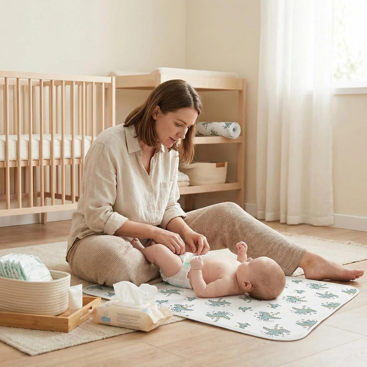 Baby Diaper Changing Pad,Large Waterproof Portable Changing Mat,19.7"x25.6"