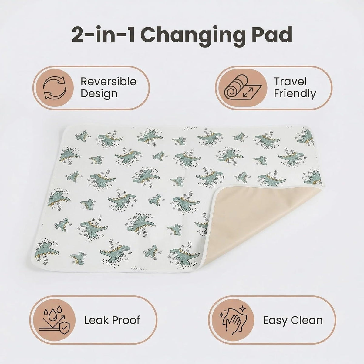 Baby Diaper Changing Pad,Large Waterproof Portable Changing Mat,19.7"x25.6"