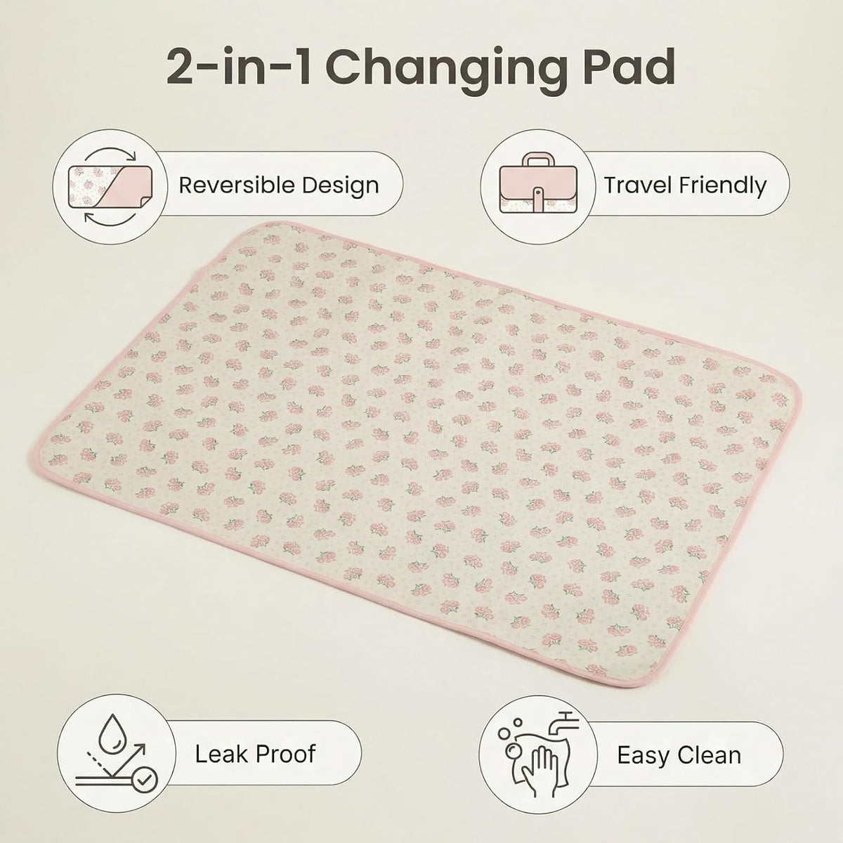 Baby Diaper Changing Pad,Large Waterproof Portable Changing Mat,19.7"x25.6"