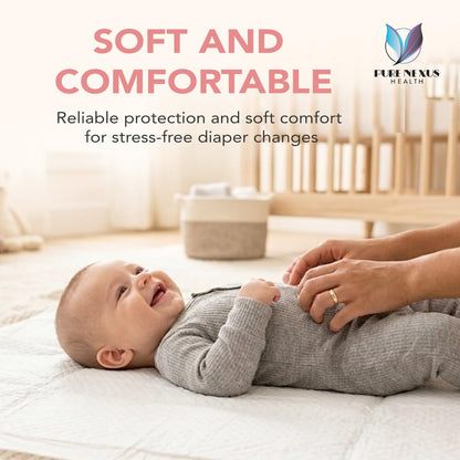 Disposable Baby Changing Pad Liners 18"x30" – 50 Pack, Soft, Waterproof & Ultra Absorbent for Mess-Free Diaper Changes