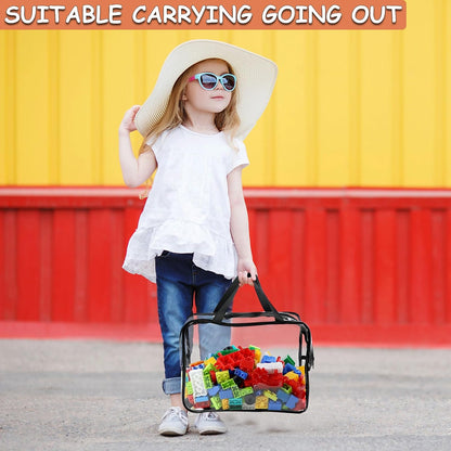 6 Colors Large Toy Storage Bags with Labels Reusable Clear Toy Organizer