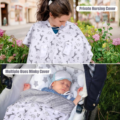 Metplus Baby Girls Car Seat Cover with Peekaboo Opening, Soft Minky Infant Carseat Canopy for Stroller & Carrier, All-Season Privacy Shield, Baby Shower Gift (Pink Flowers)