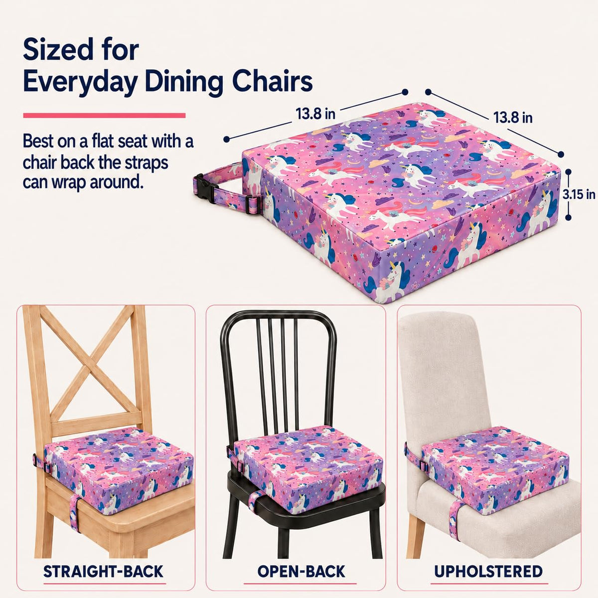 Toddler Booster Seat for Dining Table, Booster Cushion for Kitchen Chair
