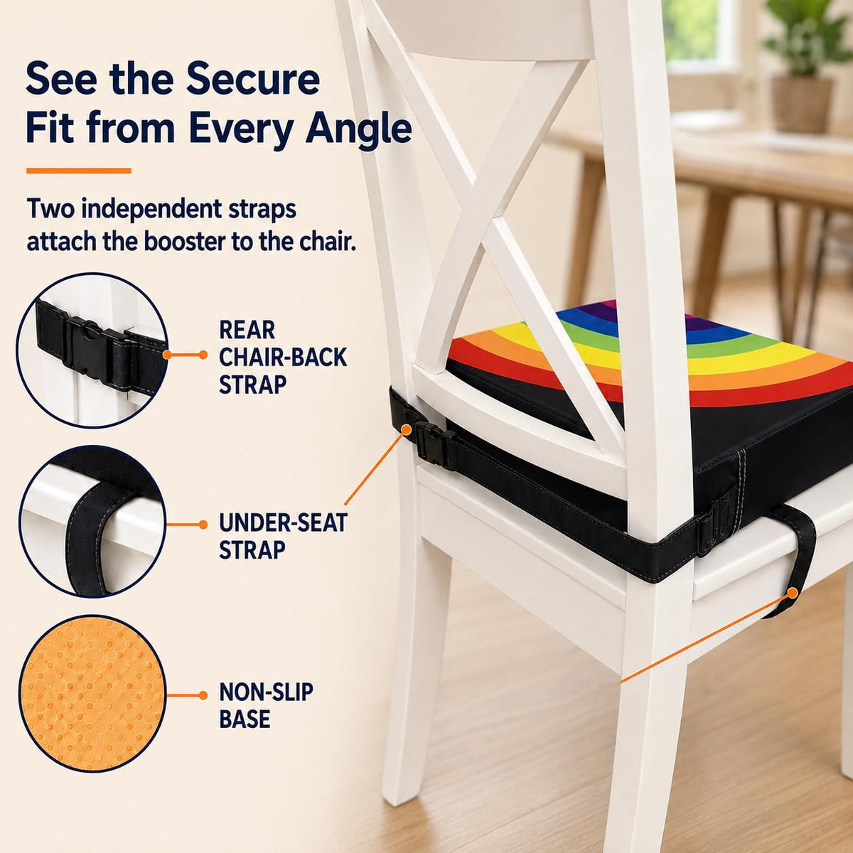 Toddler Booster Seat for Dining Table, Booster Cushion for Kitchen Chair