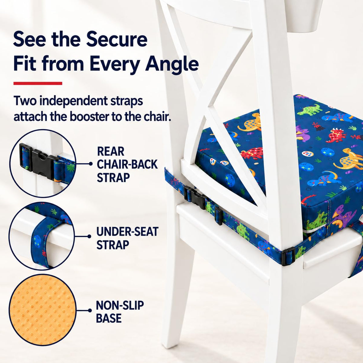 Toddler Booster Seat for Dining Table, Booster Cushion for Kitchen Chair