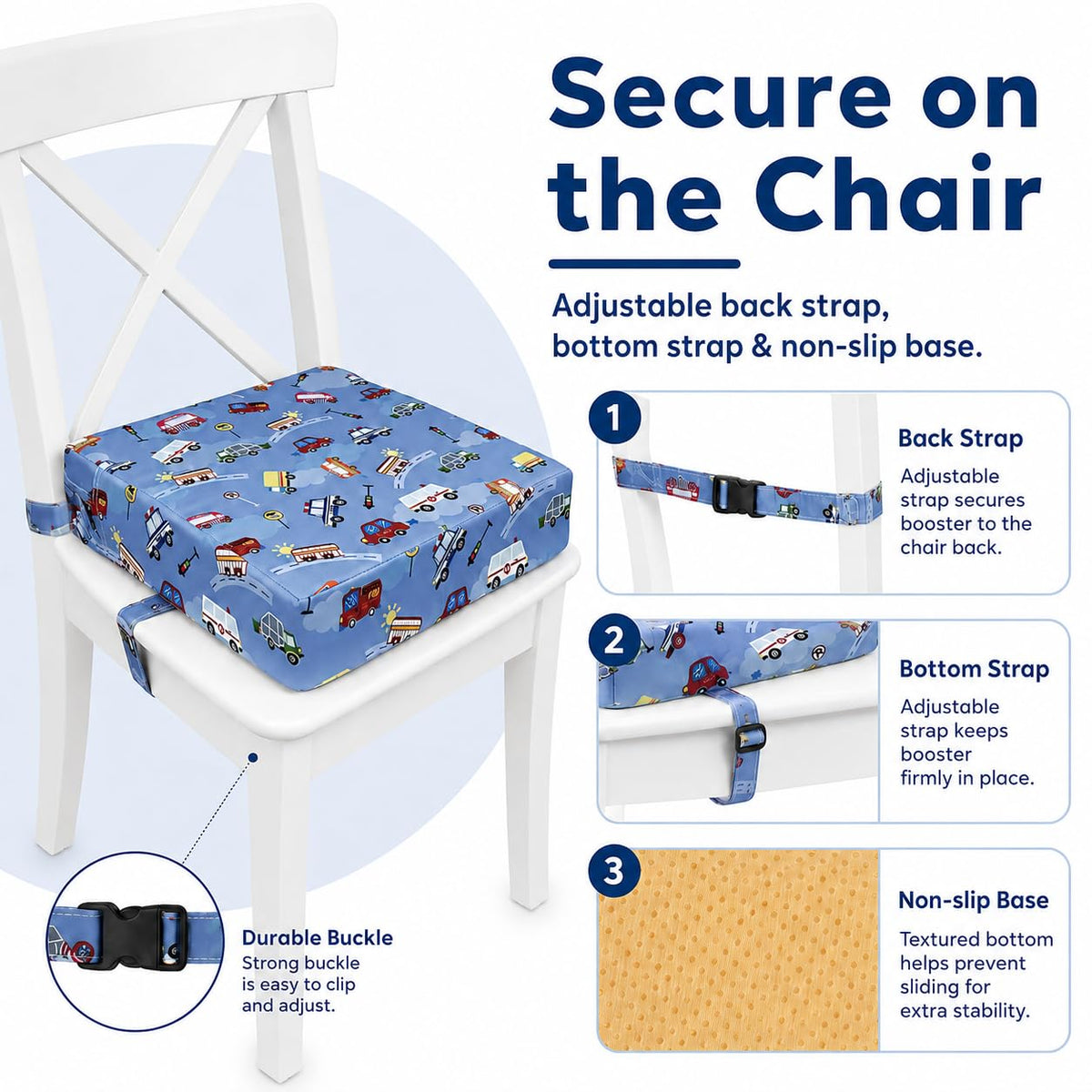 Toddler Booster Seat for Dining Table, Booster Cushion for Kitchen Chair