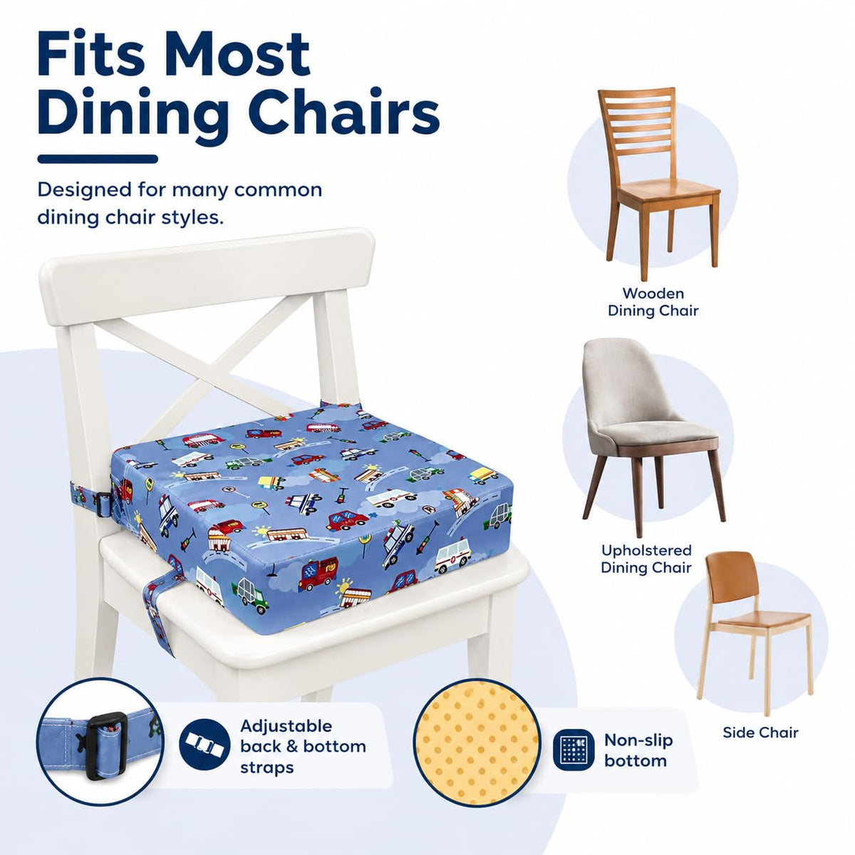Toddler Booster Seat for Dining Table, Booster Cushion for Kitchen Chair