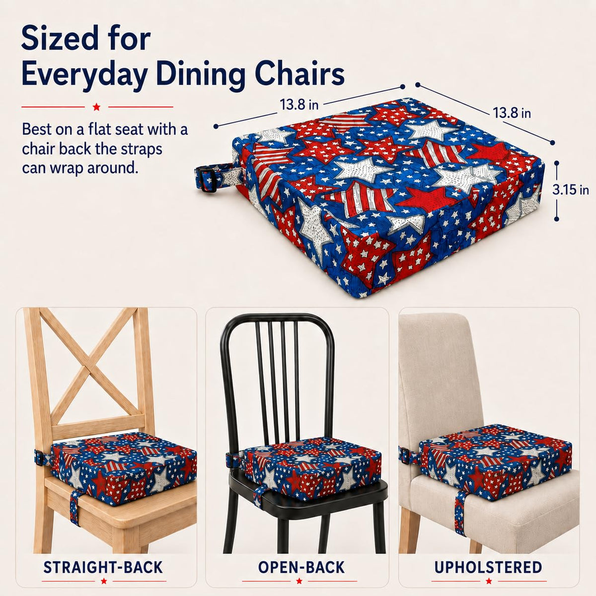 Toddler Booster Seat for Dining Table, Booster Cushion for Kitchen Chair