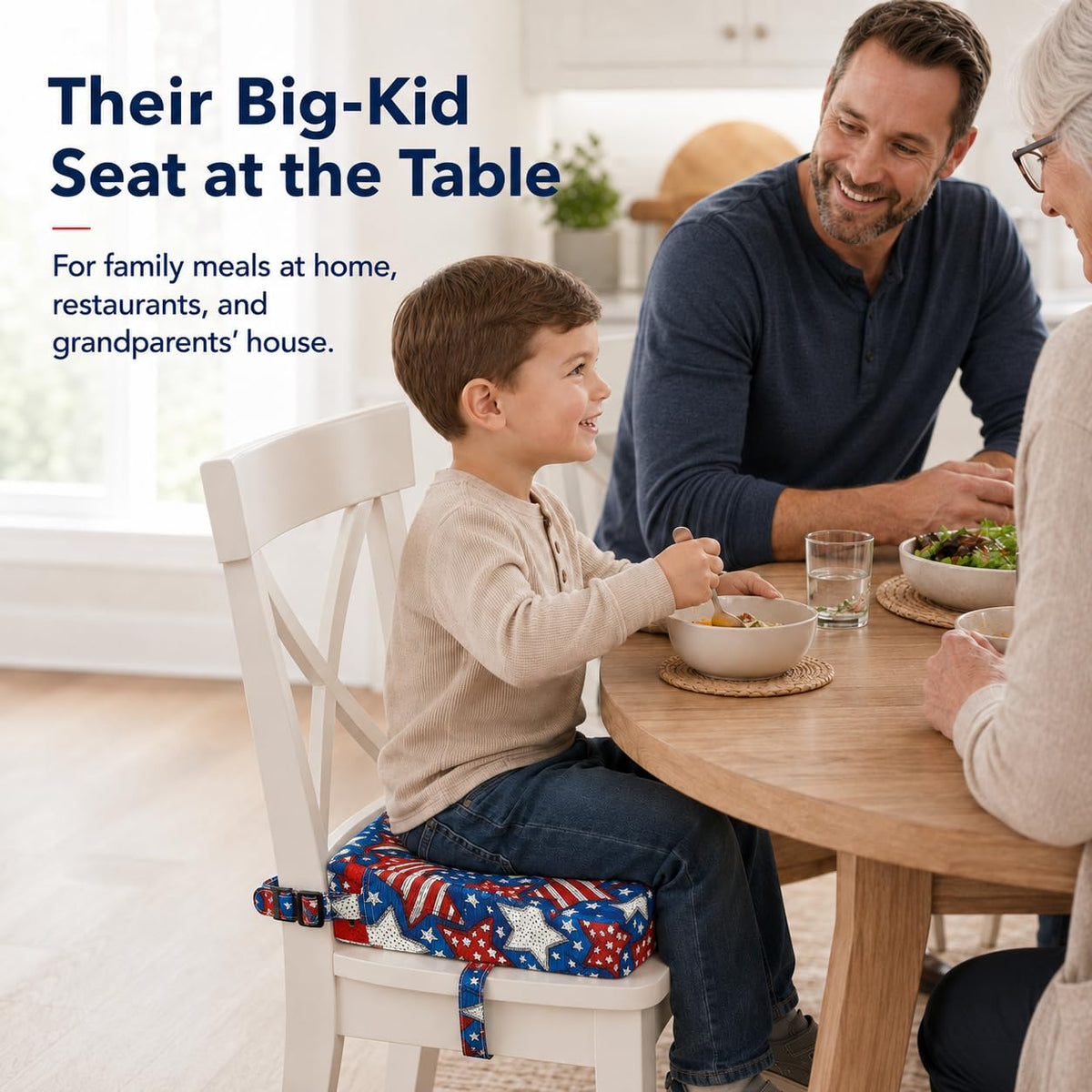 Toddler Booster Seat for Dining Table, Booster Cushion for Kitchen Chair