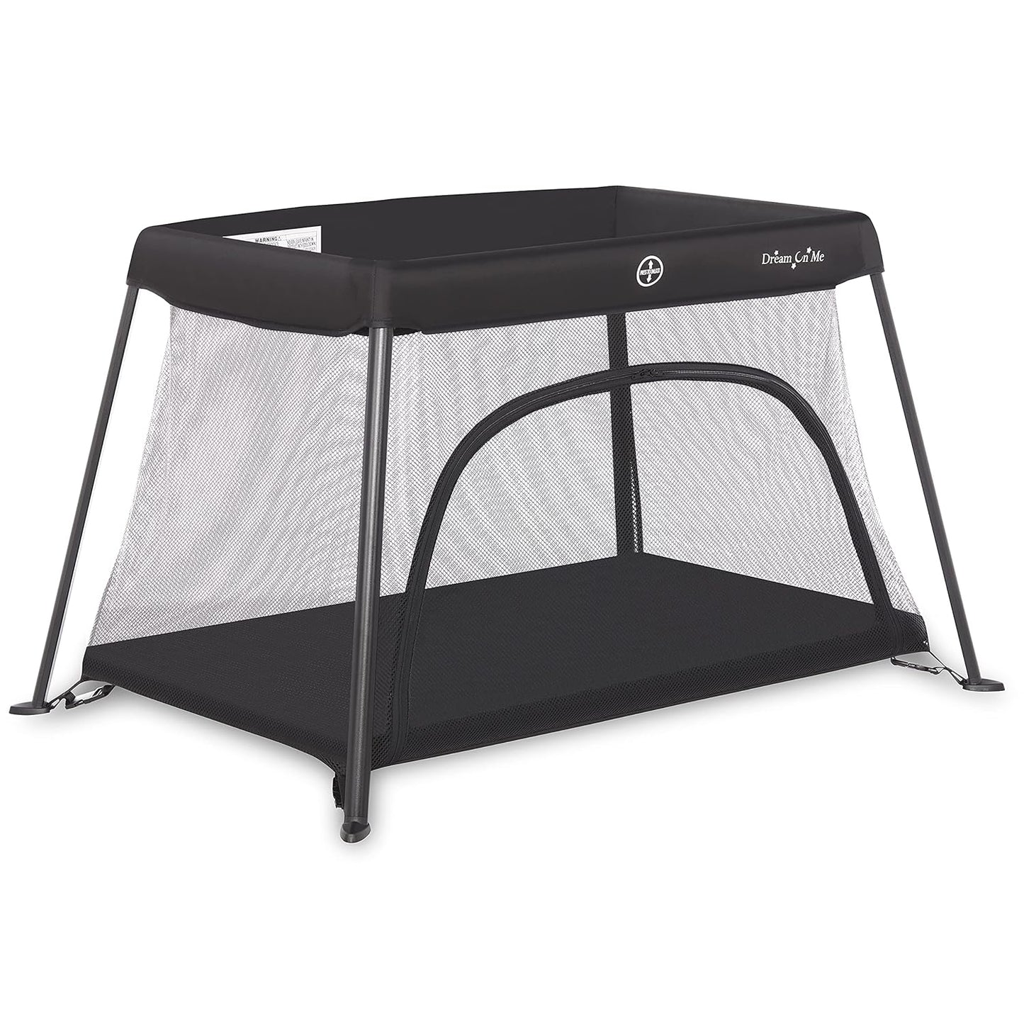 Dream On Me Travel Light Baby Playard with Zipper Access Door, Breathable Mesh Sides with Soft Comfortable Mattress, Easy Fold Design with Travel Carry Bag, Compact Space Saving Design - Grey