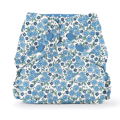 Esembly Cloth Diaper Cover - Reusable Swim Diaper, Waterproof, Breathable - Adjustable Outer Layer Over Absorbent Inner for Blowout Protection - Sea Glass, Size 2 (18-35lbs)