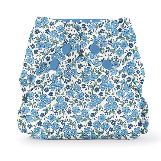 Esembly Cloth Diaper Cover - Reusable Swim Diaper, Waterproof, Breathable - Adjustable Outer Layer Over Absorbent Inner for Blowout Protection - Sea Glass, Size 2 (18-35lbs)