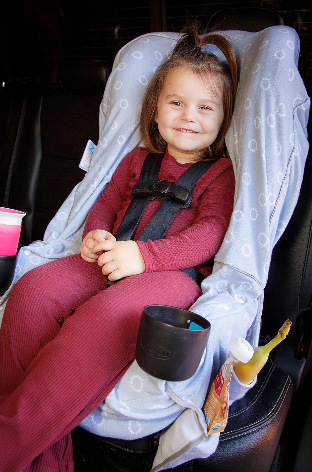 Niko Easy-Wash Children's Car Seat Cover & Liner - Cotton Jersey Gray & White Arrow Pattern - Universal FIT - Crash Tested - Waterproof SEAT Bottom - Easy to Clean - Machine Washable