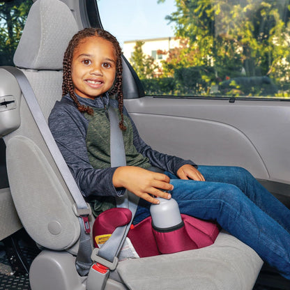 Diono Solana, No Latch, Single Backless Booster Car Seat, Lightweight, Machine Washable Covers, Cup Holders, Blue