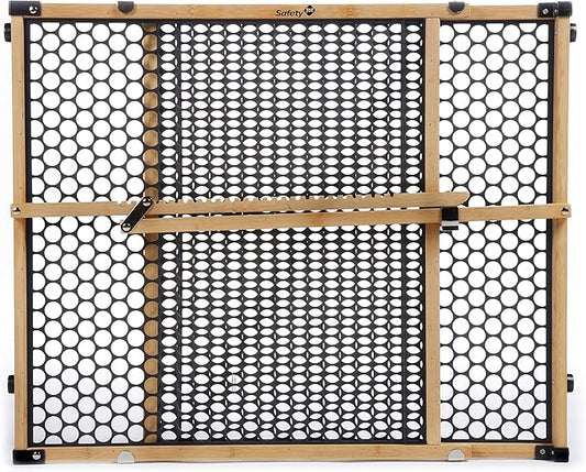 Safety 1st Bamboo Baby Gate for Doorways, No Drill Easy Install, Dog Gates, Fits 28"-42", 24" High, Bamboo and Black