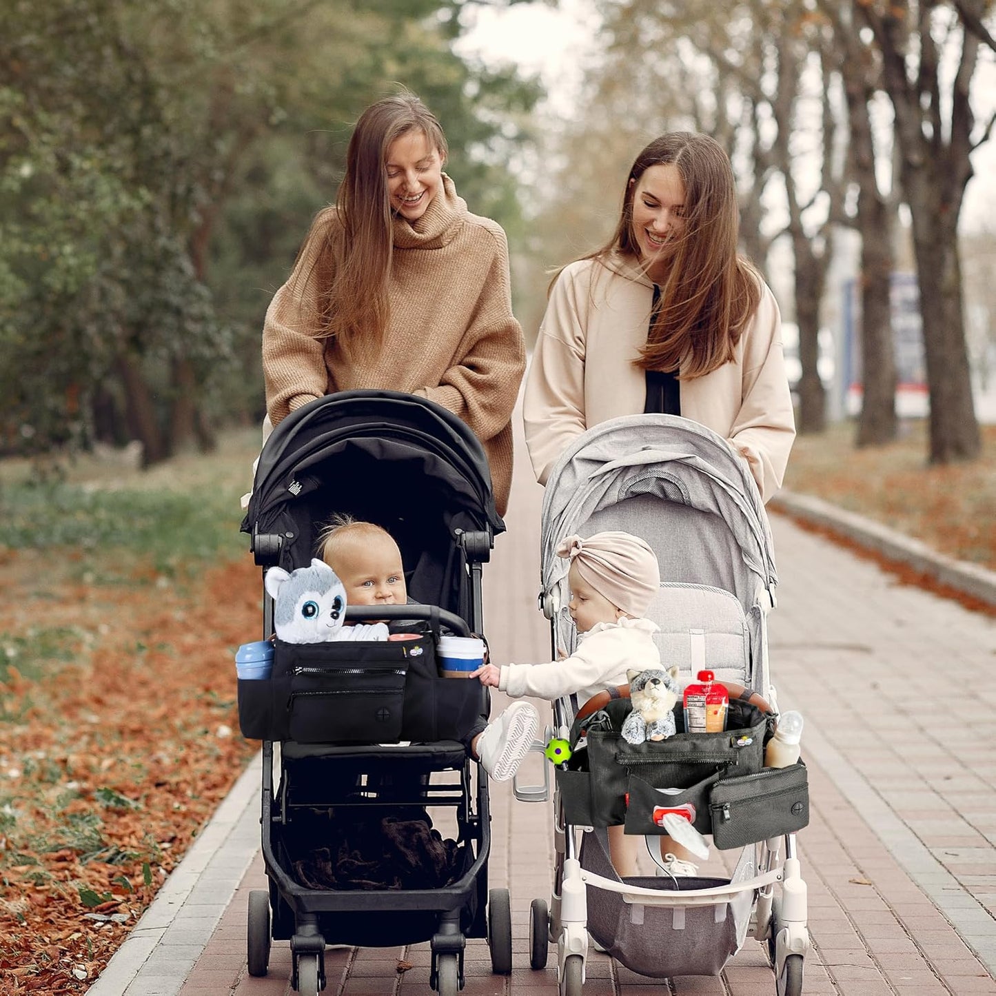 Universal Stroller Organizer - Multifunctional Stroller Caddy With Cup Holders - Non Slip Straps For All Strollers - Easy To Use