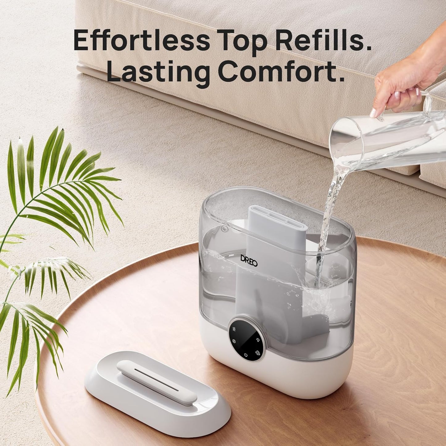 DREO Humidifiers for Bedroom, 6L Easy to Fill & Clean, 60H Runtime for Large room, 28 dB Quiet Cool Mist Air Humidifier for Plant, Baby Nursery, Home, Indoor, Night Light, Precise Humidity Control
