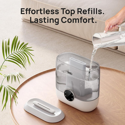 DREO Humidifiers for Bedroom, 6L Easy to Fill & Clean, 60H Runtime for Large room, 28 dB Quiet Cool Mist Air Humidifier for Plant, Baby Nursery, Home, Indoor, Night Light, Precise Humidity Control