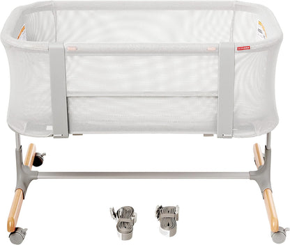 Skip Hop Baby Bassinet, Cozy Up 2-in-1 Bedside Sleeper & Bassinet, Grey