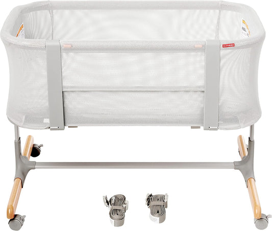 Skip Hop Baby Bassinet, Cozy Up 2-in-1 Bedside Sleeper & Bassinet, Grey