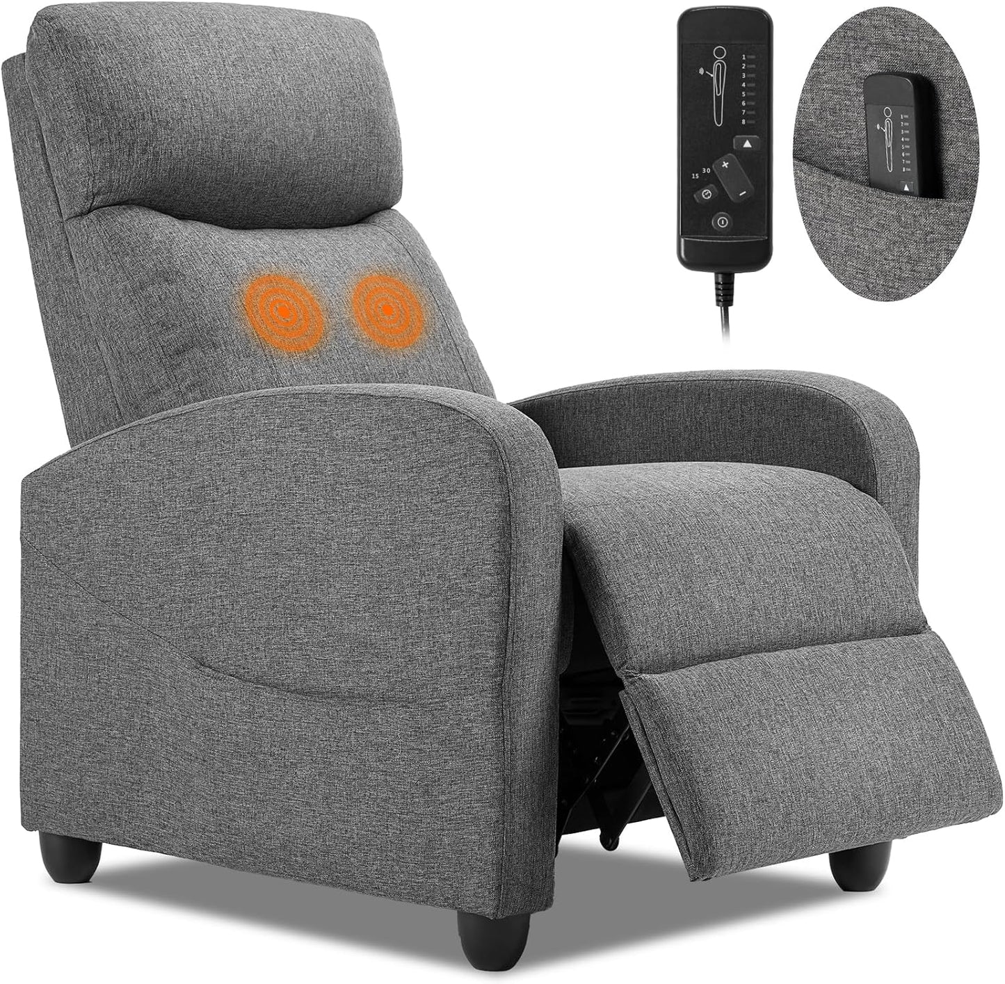 Sweetcrispy Recliner Chair, 360 Swivel Rocker Chair for Adults, Glider Rocker Recliners, Nursery Chairs for Living Room, High Back, Upholstered Deep Seat, Classical Brown