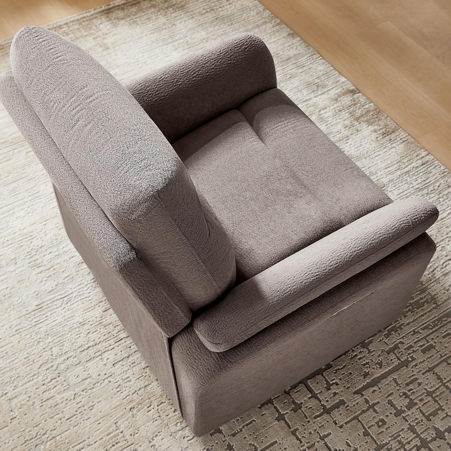 VANOMi Power Recliner Chair Swivel Glider, Electric Rocking Recliner Chairs with USB and Type-C Ports, Nursery Chair Recliner for Living Room, Bedroom, Apartment（Camel）