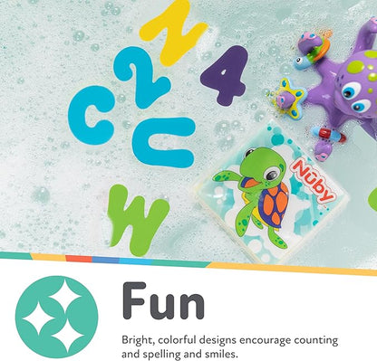 Nuby Foam Bath Letters and Numbers for Toddlers - Bath Toy Set for Kids 3+ Years - 36 Pieces
