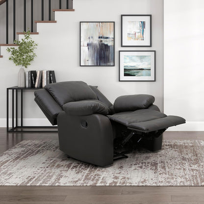 Lexicon Manual Glider Recliner Sofa Chair, Home Theater Seating, Wall Hugger Manual Reclining Nursery Chair for Bedroom/Living Room/Office/Apartment, Grey Chenille