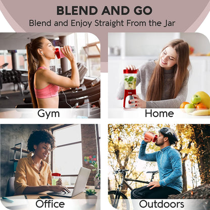 Mueller Heavy-Duty Personal Blender for Shakes and Smoothies with a 15 Oz Travel Cup and Lid, Juices, Baby Food, Portable Blender & Food Processor, Turquoise