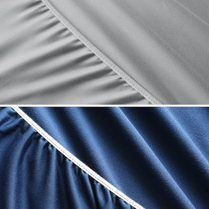 Waterproof Bassinet Sheets Fit for Halo, Dream on Me, Ingenuity, Fisher Price, Delta, Graco and Other Oval Bassinet Mattress, 2 Pack, Ultra Soft Microfiber Sheets, Grey & Navy