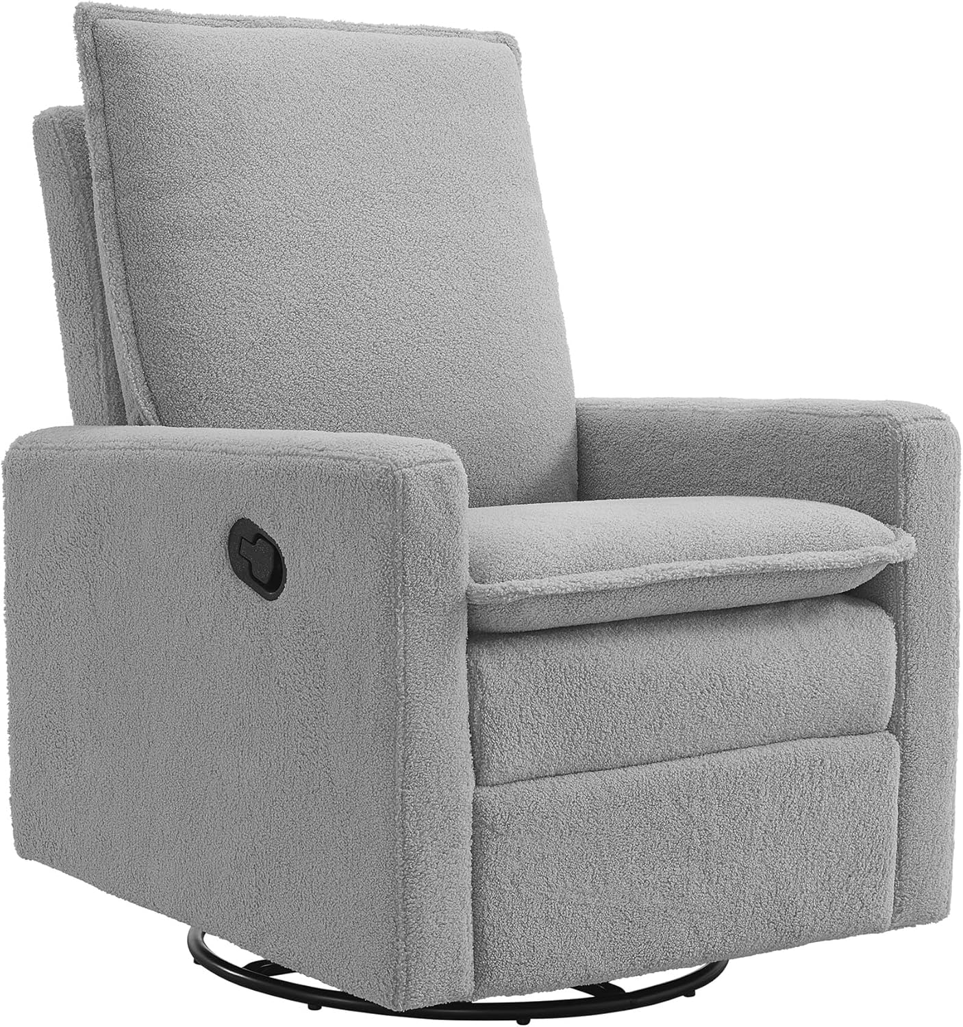 Oxford Baby Uptown Upholstered Glider Recliner Rocking Chair 360° Swivel for Nursery and Living Room - Boucle White
