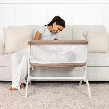 Baby Delight Beside Me Serenity Bassinet | Lightweight Bedside Sleeper & Baby Bassinet | 7-Position Height Adjustment | 100% GOTS Certified Organic Cotton Fabric | Organic Sage