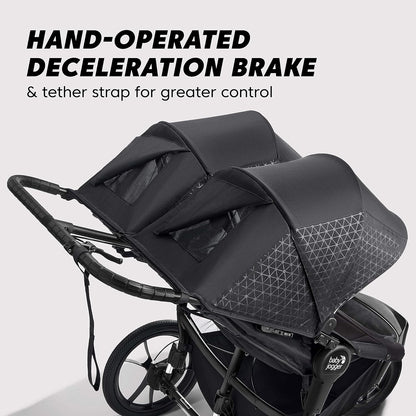 Baby Jogger Summit X3 3-Wheel Jogging Stroller with Hand Brake, Baby Stroller with One-Hand Compact Fold, All-Wheel Suspension for Running, Jogging, and Everyday Outings, Midnight Black