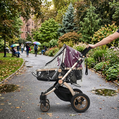 Baby Stroller Rain Cover Transparent PVC with Zipper Window Suitable for General Umbrella Strollers