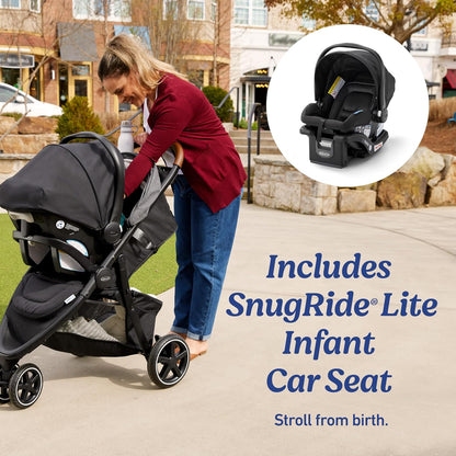 Graco Outpace LX All-Terrain 3-Wheel Baby Stroller, Cohen €” Compatible for Travel System, Easy One-Hand Fold, in-Seat Suspension for Comfortable Ride, Never-Flat Rubber Tires
