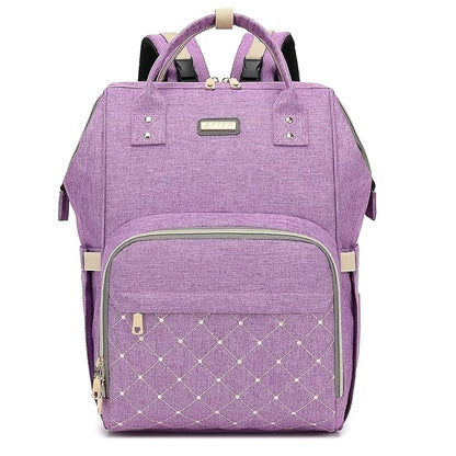 GAIVP Diaper Bag Backpack, Diaper Bags for Baby Girls Boys, Baby Bags for Moms Dads, Nappy Changing Bag with Insulated Pockets,Multi-functional Waterproof Backpack with Stroller straps-Purple