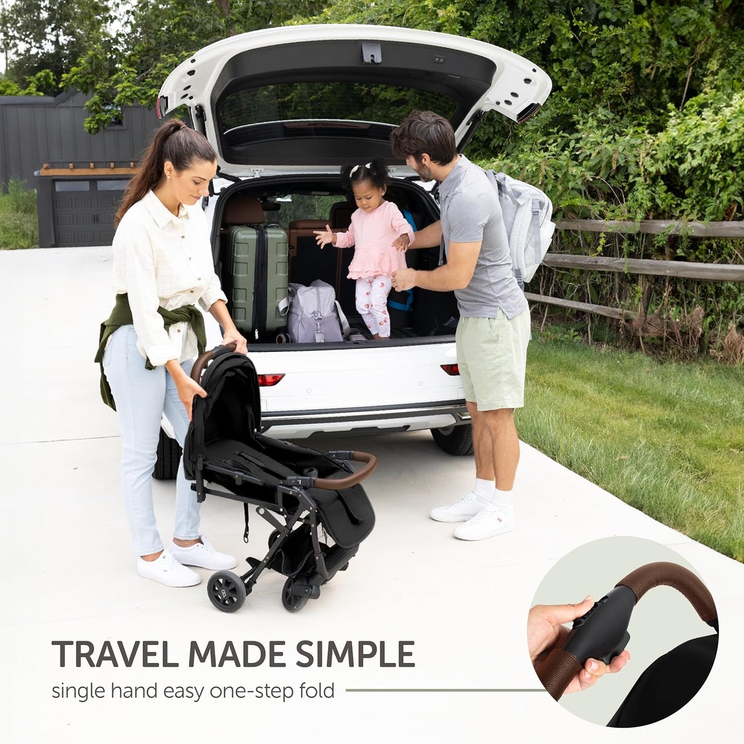 Lightweight Travel Stroller for Baby & Toddlers - Easy Fold & Compact Stroller with Canopy, Storage Basket, Multi-Position Recline & Convenient One-Hand Fold (Grey)