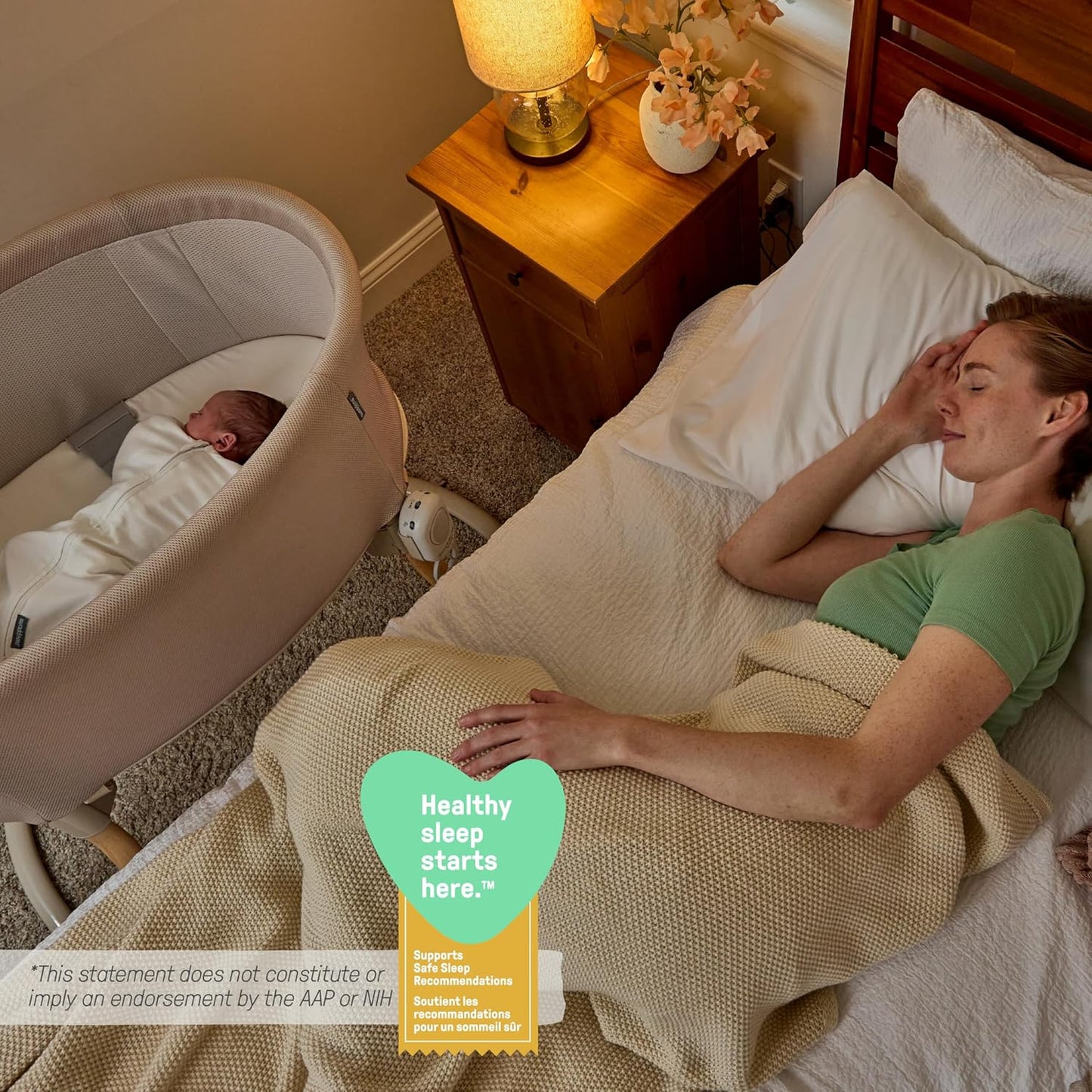 Ingenuity Dream Hero Starlight 3-in-1 Co-Sleeping Bassinet and Crib - Lume (Grey), Unisex, Newborn to 12 Months