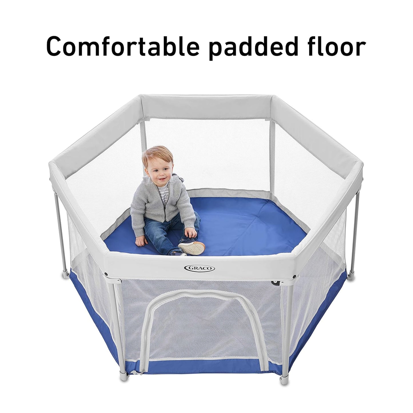 Graco® Lite Traveler 4 in 1 Playard with 4 Modes, Bedside Bassinet, Toddler Playpen, Free Play and Slumber Tent Mode, Lightweight Portable Playard with Canopy and Carry Bag