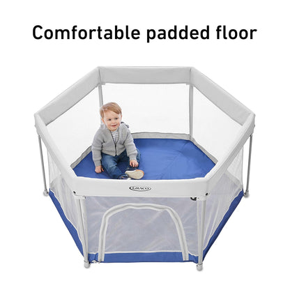 Graco® Lite Traveler 4 in 1 Playard with 4 Modes, Bedside Bassinet, Toddler Playpen, Free Play and Slumber Tent Mode, Lightweight Portable Playard with Canopy and Carry Bag