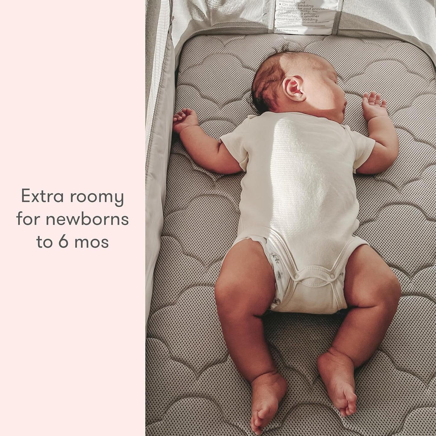 Newton Baby Bassinet & Bedside Sleeper with Mattress & Sheet - Ultra-Breathable & Completely Washable, Removable Dual-Layer Cover | Wood Frame | Adjustable Height & Infant Access Opening