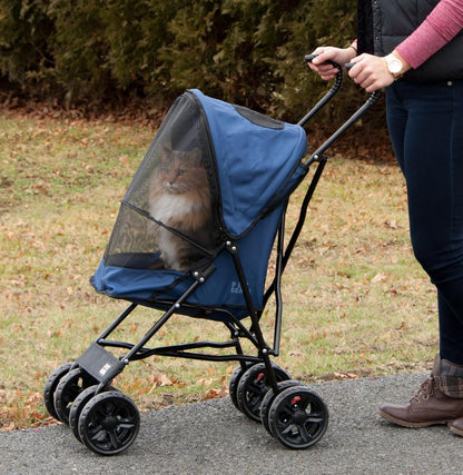 Pet Gear Travel Lite Plus Stroller, Compact, Easy Fold, No Assembly Required, Large Wheels for Cats and Dogs up to 15 pounds, Light Pink