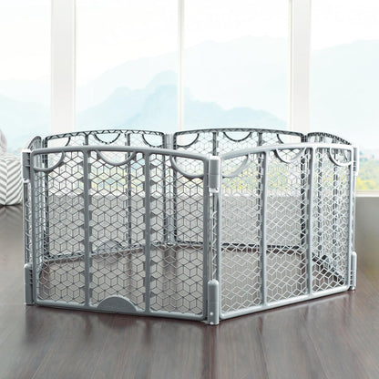 Evenflo Versatile Play Space Adjustable Play Area, 6-Panel (Cool Gray)