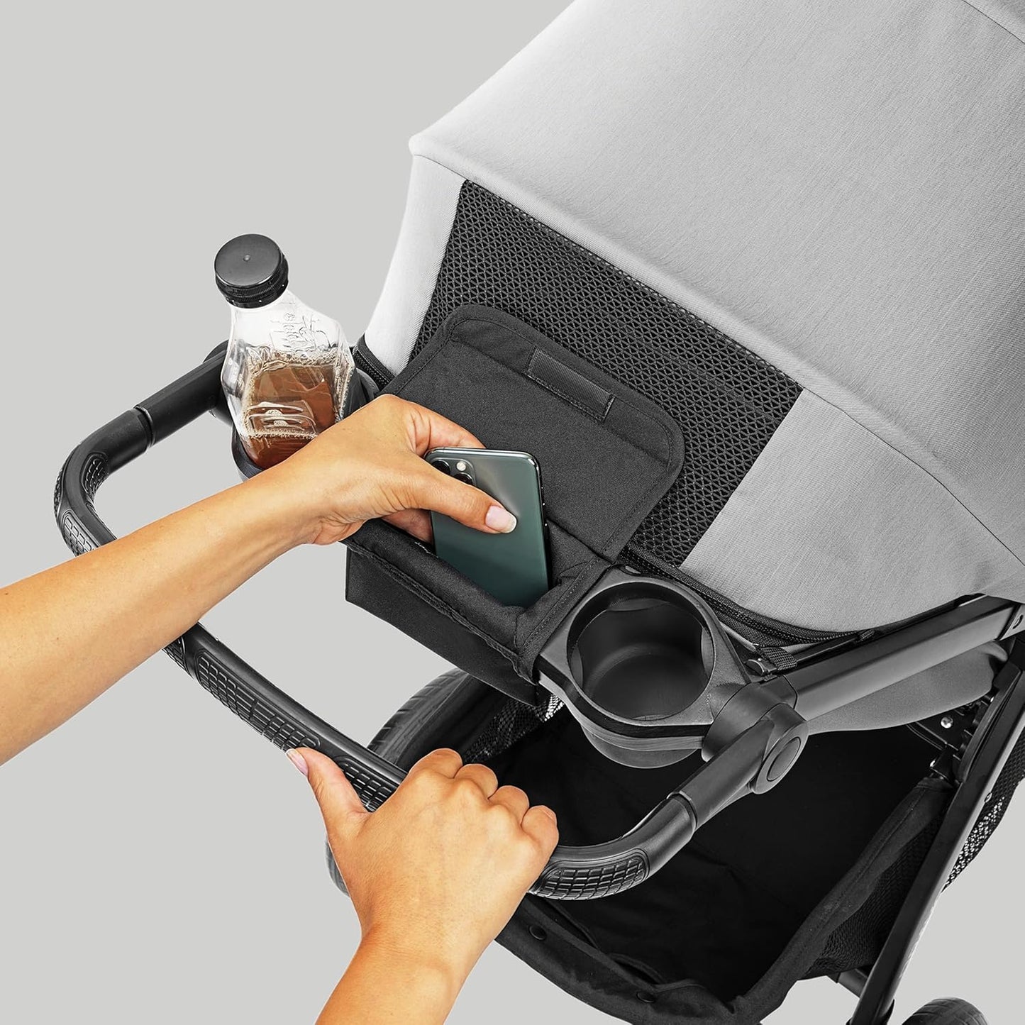 Chicco Bravo LE ClearTex Full-Size Stroller for Babies and Toddlers, UPF-Rated Canopy, GREENGUARD Gold Certified, Lightweight, One-Hand Compact Fold, Pewter/Grey