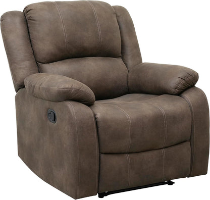 Lexicon Manual Glider Recliner Sofa Chair, Home Theater Seating, Wall Hugger Manual Reclining Nursery Chair for Bedroom/Living Room/Office/Apartment, Grey Chenille