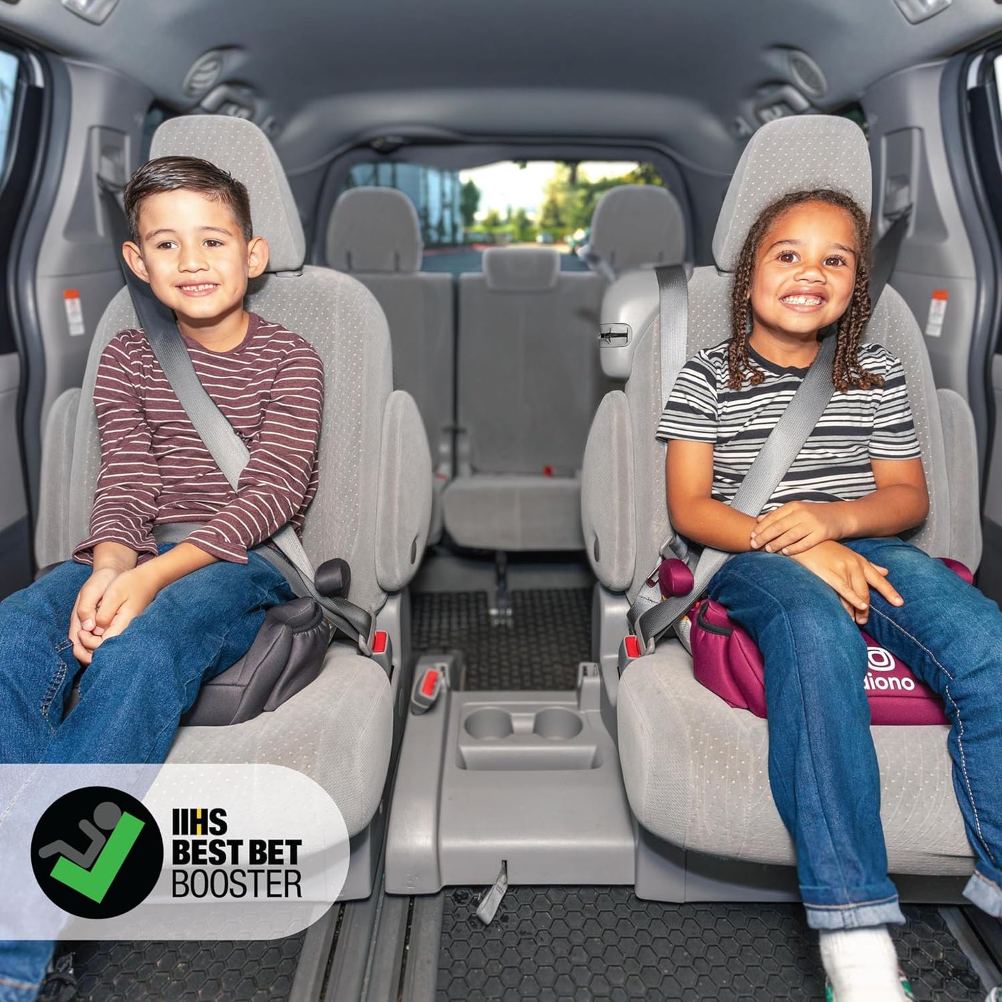 Diono Solana, No Latch, Single Backless Booster Car Seat, Lightweight, Machine Washable Covers, Cup Holders, Blue