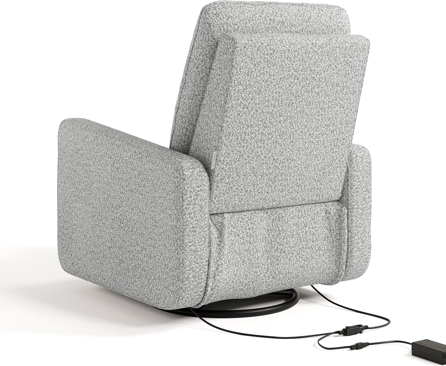 Graco Teddi Power Recliner Swivel Glider, Electronic Power Recline, Oeko-TEX 100 Certified, USB-A & USB-C Charger, Premium Cushioning & Comfort – (Ivory Basketweave)